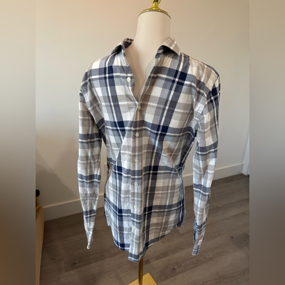 Express Navy and White Checkered Shirt - Picture 1 of 7